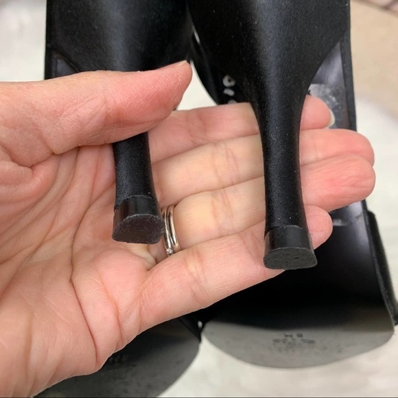 DELMAN black satin & crystal slingback heels 8 - Picture 10 of 16